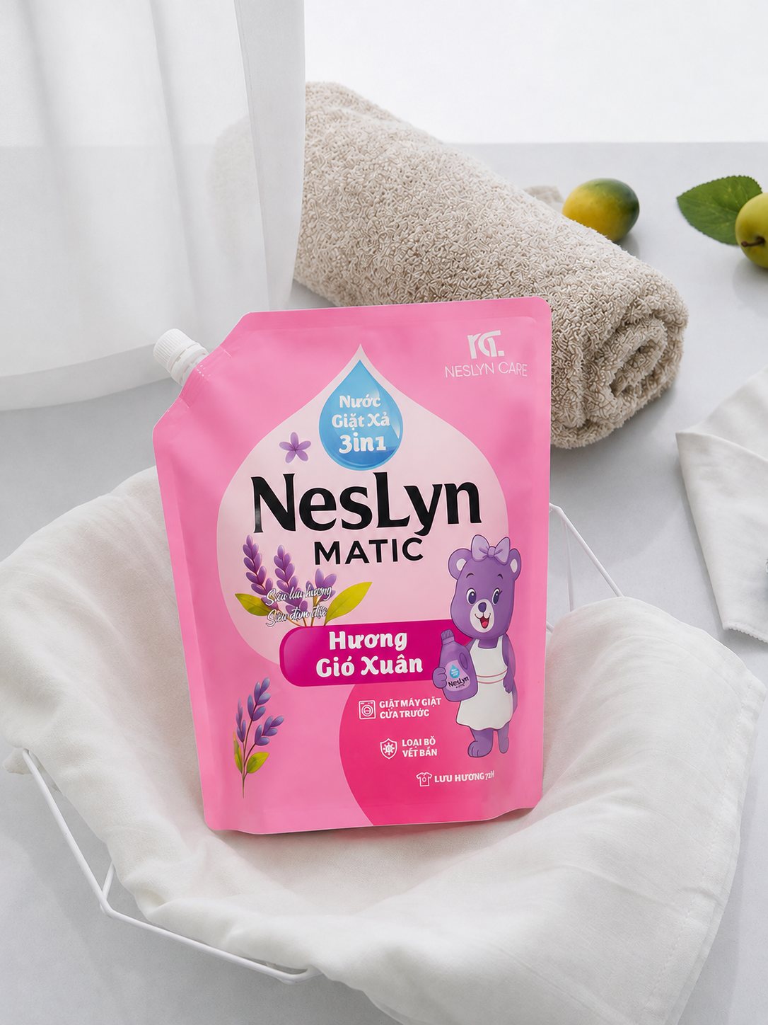 Nước giặt xả NesLyn Matic 3in1 hương Gió Xuân túi